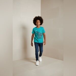 Carter’s Boys Robot Dinosaur Graphic Shirt – Teal – Sizes 8–14